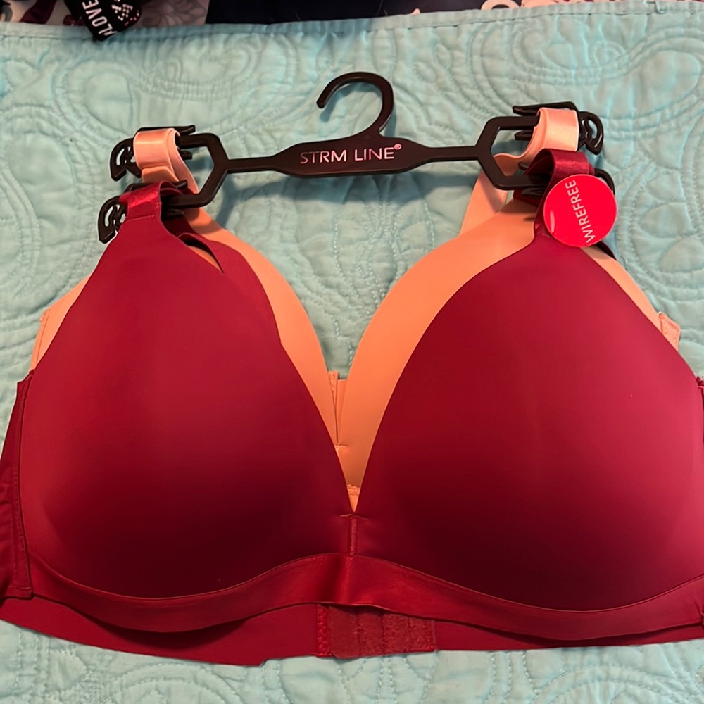 NWT STRM LINE 2 Pack Full Figure Wire Free bras 38D